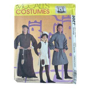 90s McCalls 8827 Costume Pattern Size XL Mens Medieval Tunic Squire Friar UNCUT